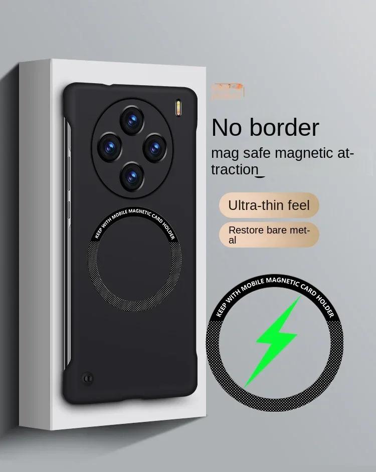 Magnetic for  Frameless Hard PC Back Case for VIVO X200 Pro Mini X200 Ultra G X100S Pro X 200pro Wireless Charging Cover