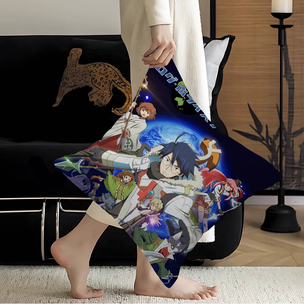 Anime Log Horizon Pillow Covers Cartoon Sofa Decorative Home Doublesided Printing Short Plush Cute Cushion Cover