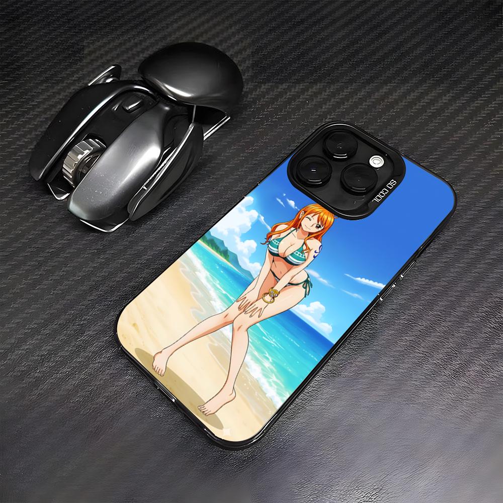 N-Nami Anime Phone Case For IPhone17 Air 16 15 14 Plus 13 12 11 Pro 7 8 XS Max XR Silver Black Bumper Case
