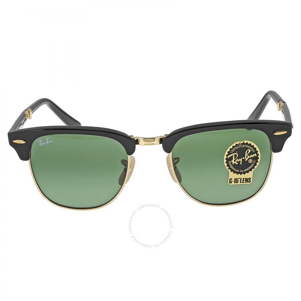 

Ray Ban Clubmaster Folding Green Classic G 15 Square Unisex Sunglasses RB2176 901 51