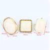 Franse Temperament Witte Geometrie Ellips Vierkant Stud Oorbellen Voor Vrouwen Trend Charms Eenvoudige Sieraden Accessoires Cadeaus