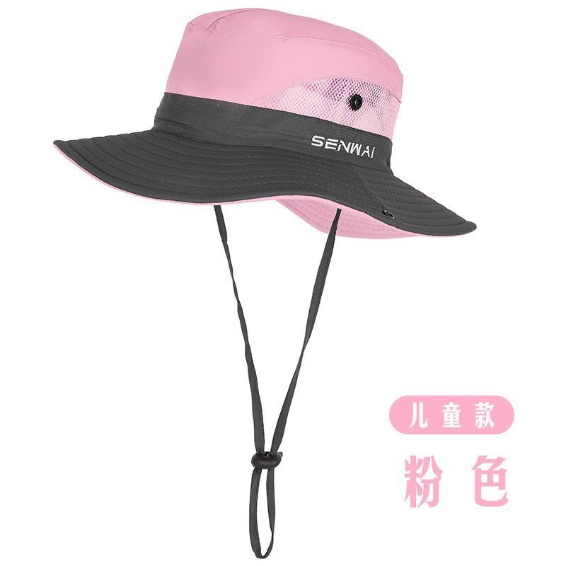 

Women s Girls Bucket Caps Outdoor UV Protection Foldable Sun Hats Mesh Wide Brim Beach Fishing Hat with Ponytail-Hole