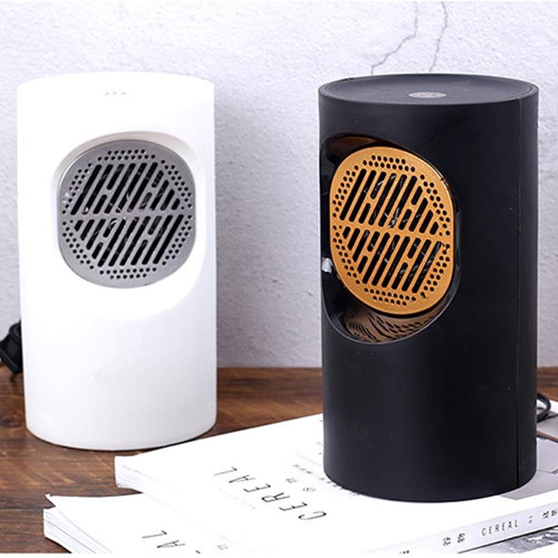 Mini Portable Hot And Cold Wind Electric Fan Heater Touch Switch Small Radiator Warmer Stove for Household Office Travel Black/White