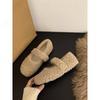 Flat-bottomed Mary Jane Wool Shoes, Seasonal Velvet Cotton Shoes, Single Shoes