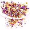 2mm-10mm Mixed Pearl & Resin AB Plated Half-Round ABS Imitation Pearl DIY Accessories