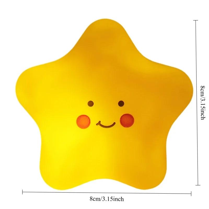LED Cartoon Night Light Moon 3AA Battery Stars Decorative Atmosphere Table Lamp As Gift Ornament Bedroom Bedsides Night Lamps