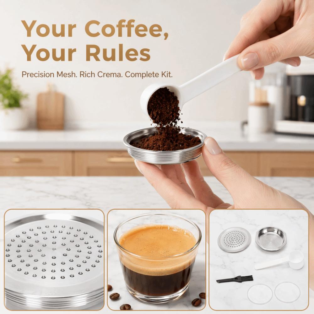 304 Stainless Steel Refillable Coffee Capsule Coffee Machine Accessory  For Senseo Coffee Makers