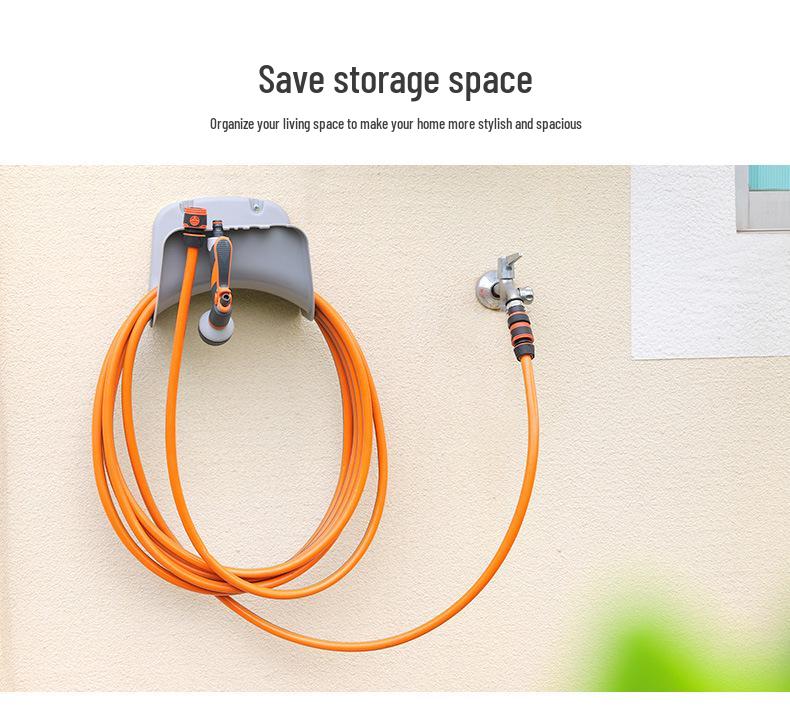 Wall-Mounted 30m Water Hose Rack for Garden and Car Wash