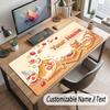 Cute Food Theme Customized Mouse Pad Personalized Print Name Text Desk Mat For Home Office Table Decor