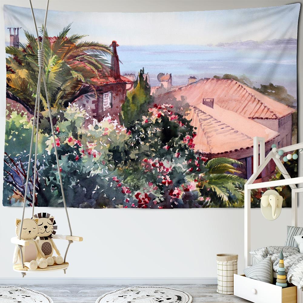 Most indyjski Budda gobelin ścienny wiszący boho mandala psychodeliczny dom salon tło dekoracja ścienna