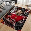 Sports Area Rug, Cristiano Ronaldo Manchester United 7 Retro Poster, Fan Cave Decor, Non-Slip Mat