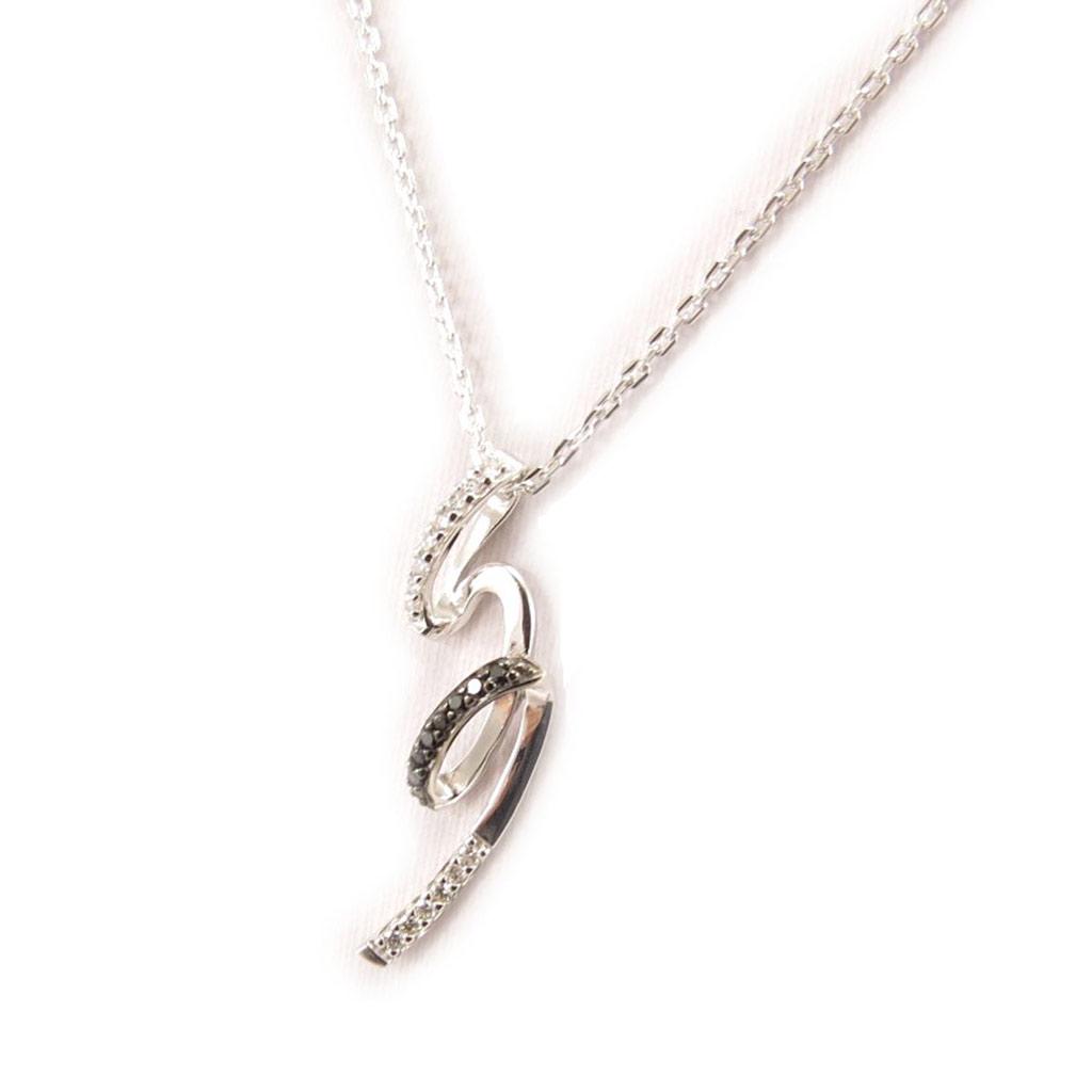 Altesse [L0679] - Collier Argent 'Scarlett' noir blanc