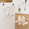 GOLDENHOME Vintage Ret Retractable Suction Cup Bathroom Towel Rack