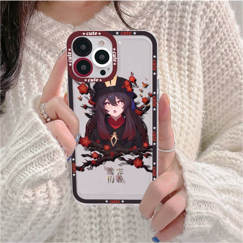 Genshin Hu Tao Phone Case for iPhone 11 12 13 Mini Pro Max 14 Pro Max Case shell