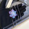 Purple Crystal Flower Sweater Chain: Elegant Women's Long Necklace, New Chinese Style, Versatile Pendant Accessory