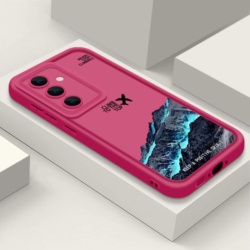 Plane Mountain Pattern TPU Matte Phone Case Shell For Samsung S25 S24 FE S23 Ultra A56 A36 A16 A15 A55 A35 A26 Soft Silicone Shockproof Bumper Cover