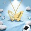 Customized Name Date Couple Butterfly Necklace Stainless Steel Personalized Name Exquisite Butterfly Necklace Animal Jewelry