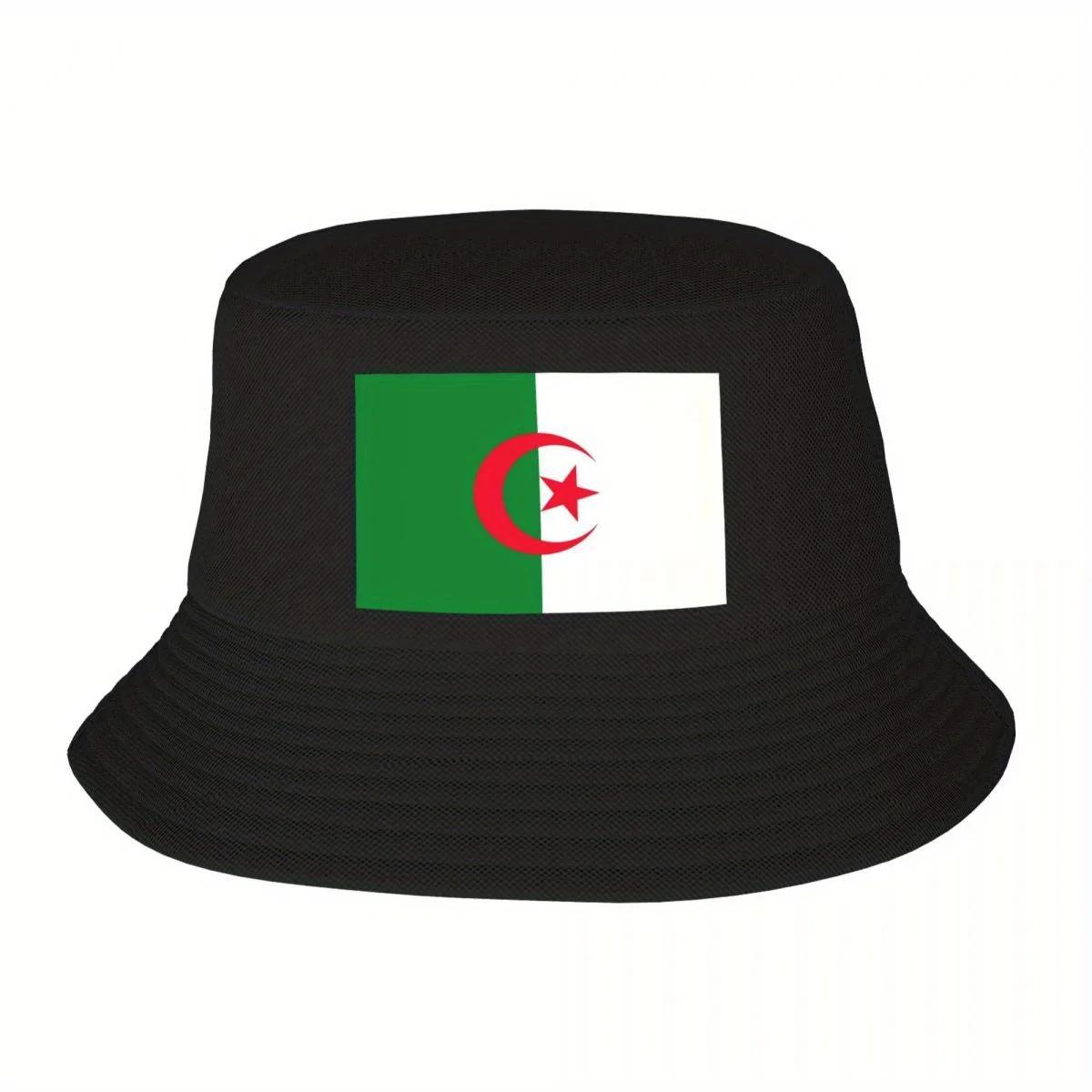 

Custom Algeria Flag Bucket Hat for WomenUnisex Print Printed Summer Beach Sun Fishing Cap