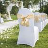 Elastic Band Chair Back Bow Decorative Belt Bows Satin Chair Sashes  Home Decor Supplies