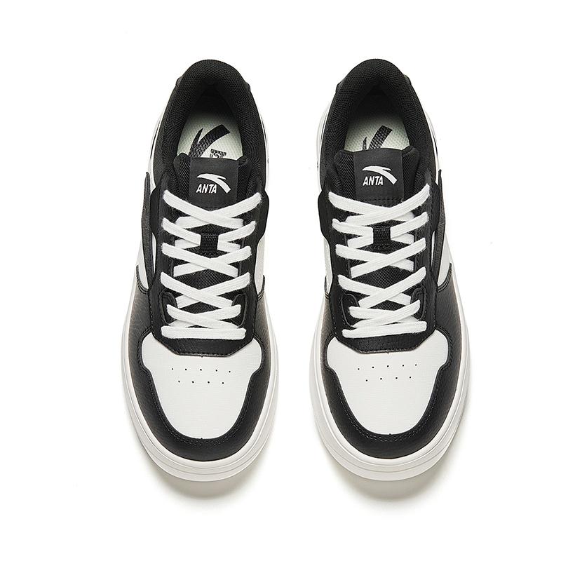 New Anta Life Collection Anti Slip Wear Resistant Low Top Skateboard Shoes Women's Black White 122418016-3