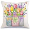 Colorful Tulip Graceful Pillow CoversLiving room sofa cushion cover, soft and comfortable, bedroom room decoration