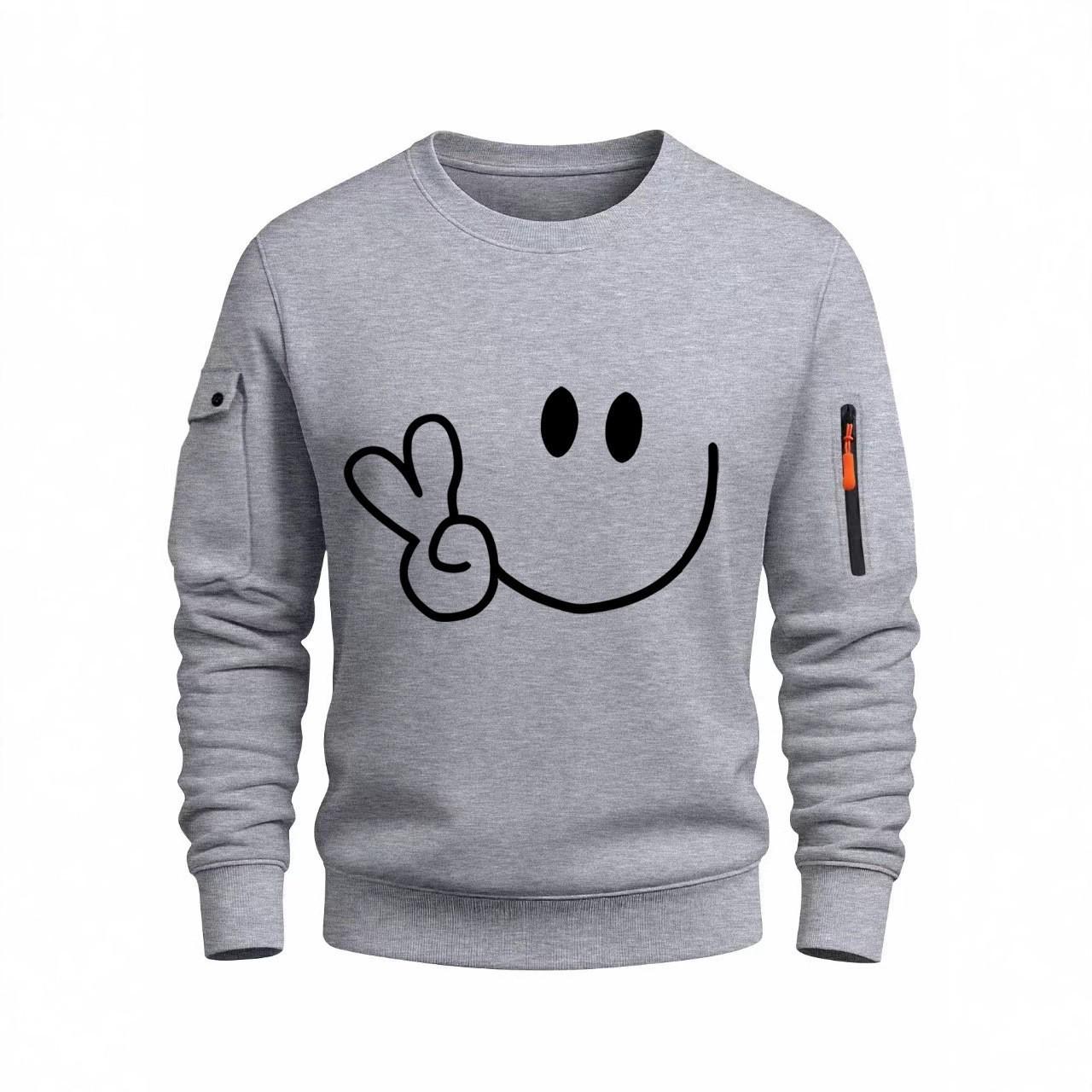 2025 Spring/Autumn Men s Casual Round Neck Sports Hoodie Triple Extra Large