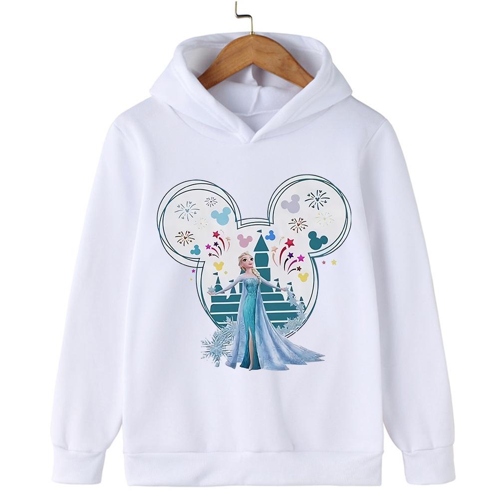 Disney Prinzessin Elsa Bedruckte Kinderpullover für Jungen Mädchen Herbst Winter Lässige Pullover Hoodies
