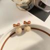 Bow Mink Ball Stud Earrings Women'S Trendy Plush Design Earrings High-End Temperament Earrings