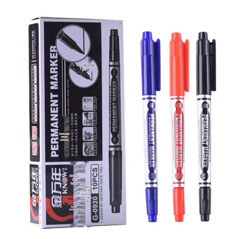Small Double-Ended Black Oil-Based Quick-Drying Liner Pen for Children's Drawings and Outlining
