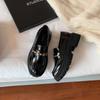 Scarpe catena costosa versatile punta tonda tacco spesso suola spessa un pedale donna
