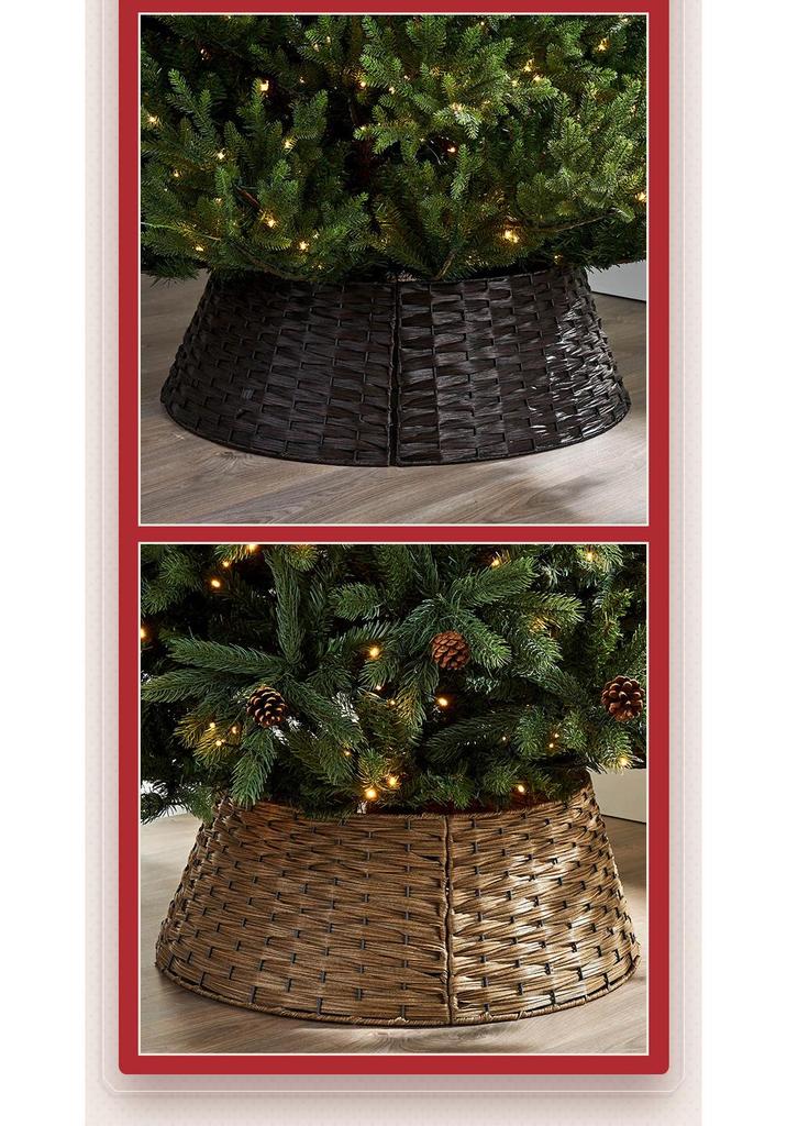 Hand-Woven White Nordic Christmas Tree Surround Fence