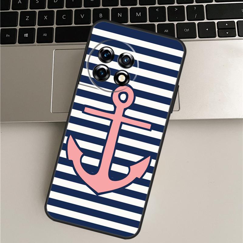 Stripes Anchor Boat Ship Wheel Case For OnePlus Nord CE 5 3 4 Lite N20 N30 OnePlus 15 R 13T 10T 9 10 Pro 11 12 13 13R Cover