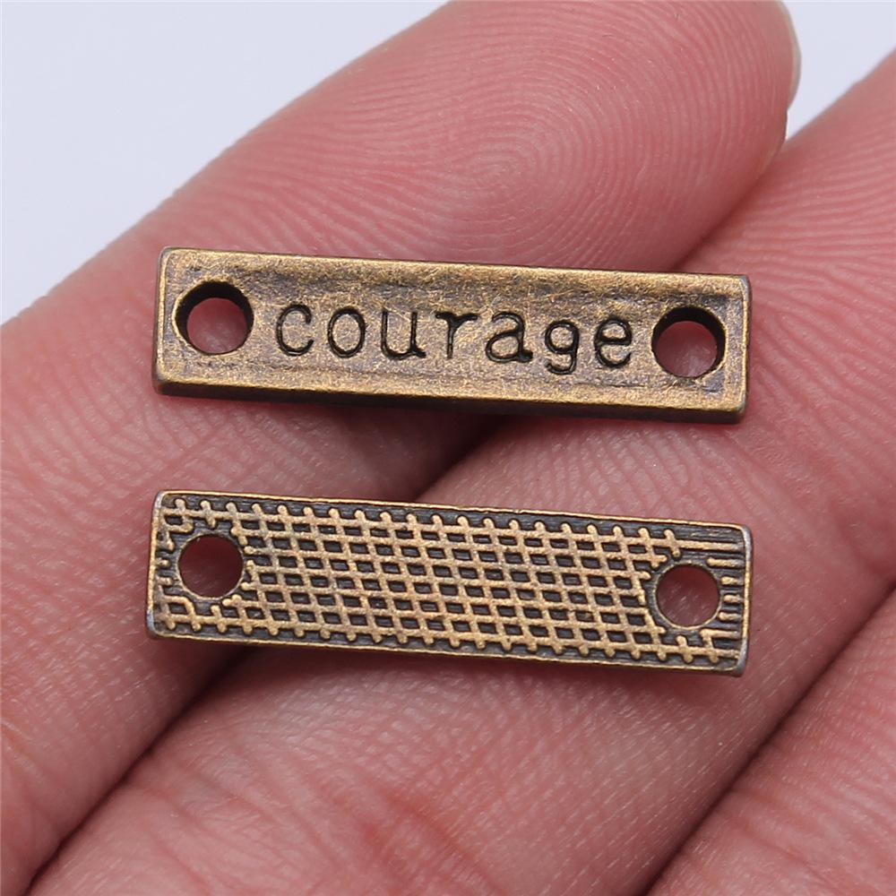 20 stuks Woord Connector Bedels Voor Sieraden Maken Antiek Brons Zilverkleurige Hangers DIY Ambachten Maken Onderdelen Tibetaanse Sieraden