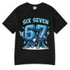 Six Seven Funny Cartoon Number 67 Brainrot Meme T Shirts Unisex Women Clothing Fashion Harajuku Cotton Casual Short Sleeve Tshirts