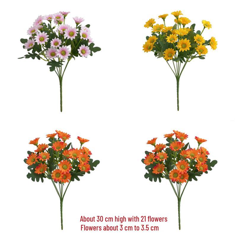 Little Daisy Chamomile Artificial Flower Arrangement - Dried Silk Bouquet for Table Decor and Photo Props.