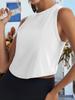 Women's Racerback Cropped Tank Top Sleeveless Crew Neck Yoga Workout Shirt