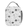 Borsa Termica per Pranzo con Fantasia Gatto Grigio Cartone Animato per Donne Bambini Scatole per Cibo Portatili Pranzo Termico Borsa Tote