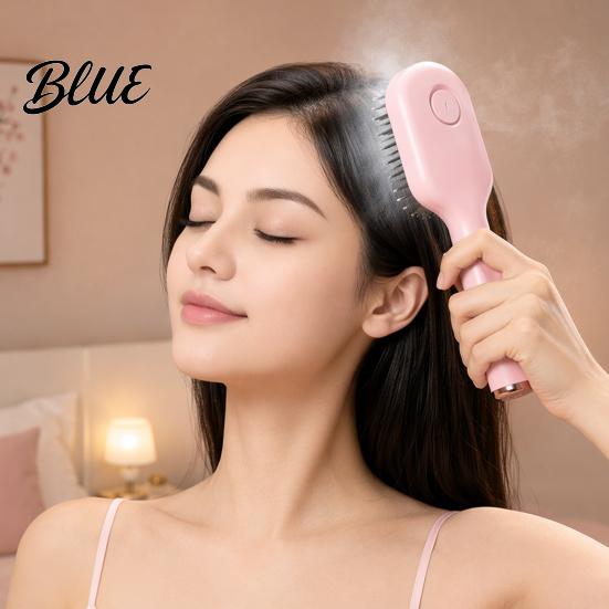 Frizz Control Hair Comb Electric Spray Massage Brush USB Rechargeable Misting Air Cushion Tangle-free Anti-Frizz Detangler Steam for Dry Damaged