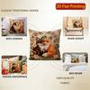Romantic Floral Fox Couple Throw Pillow Covers Pattern Cushion Cover Suitable for Sofa Bedroom Car Pillow Cover