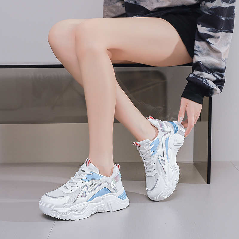 Fashion Rubber Sole Increase Height Sneakers White Woman Mules Designer Trainer Woman Ladies Shoes Boots Sports Outside Sepatu