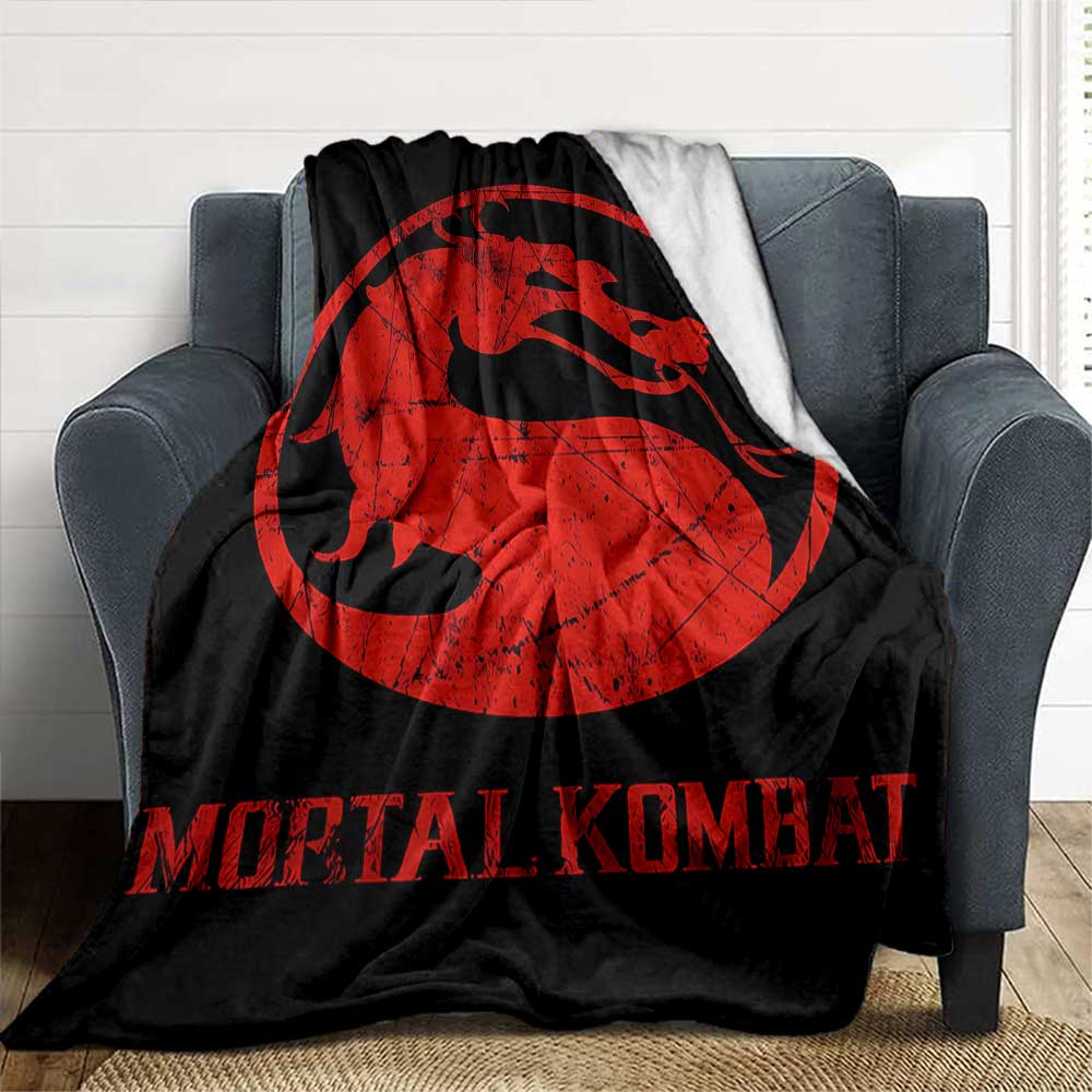 Mortal Kombat Dragon Logo Throw Blanket Soft Warm Cozy Suitable for Sofa Couch Office Bed Picnics Four Seasons Universal Stylish Thanksgiving Y30