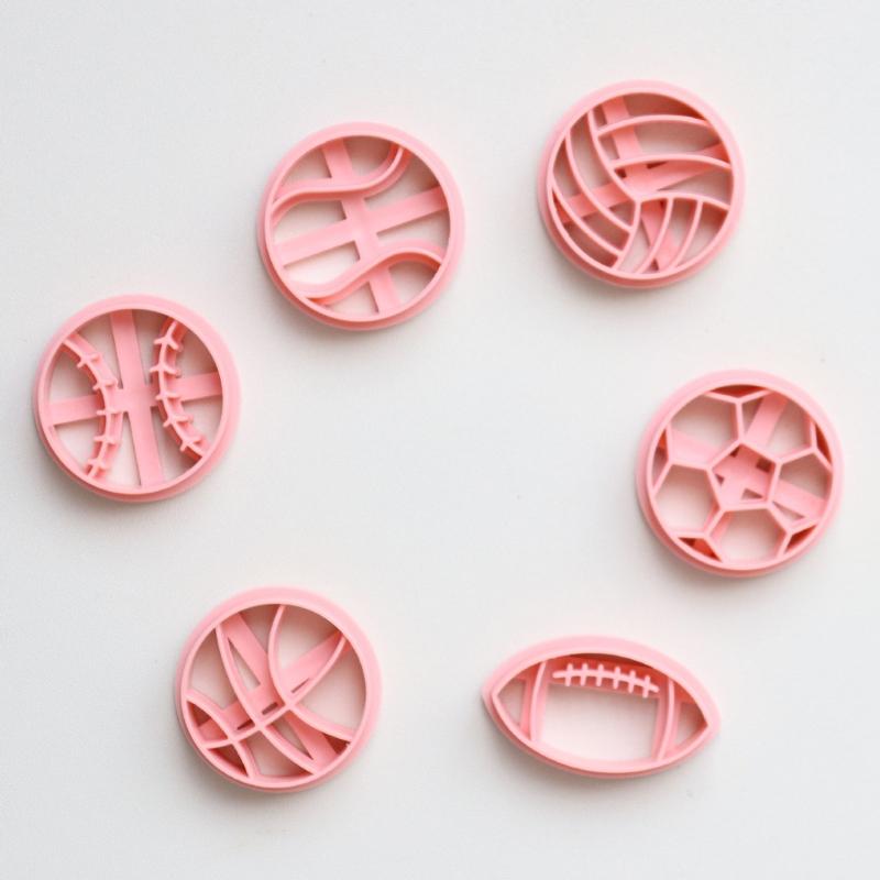 6x Football Earring Cutting Molds Clay Earrings Moulds Handmade Pendant Molds Jewelry Making Molds Clay Earrings Cutter