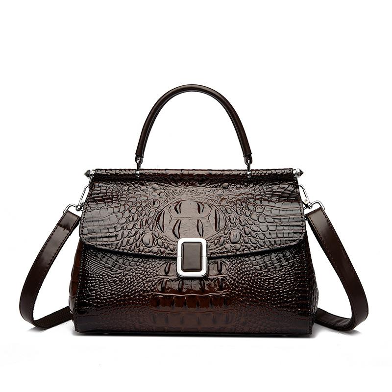 New Texture Retro Crocodile Pattern Bucket Bag, Fashionable Temperament, Hand-held Women's Bag, High-end and Versatile Diagonal Cross Bag