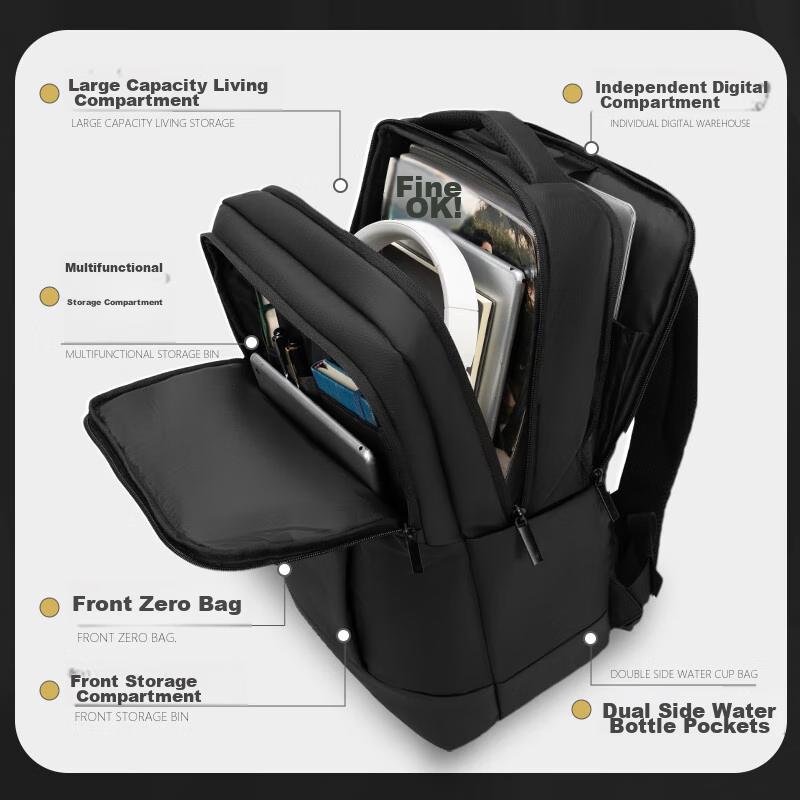 Laptop Backpack, Business Light Luxury Large Capacity Schoolbag, 18-Inch Notebook Travel Backpack for Business Trips And High-End Travel