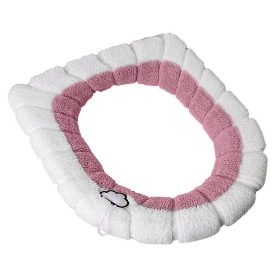 

Универсальная подушка для сиденья унитаза, удобная для кожи, полезная зимняя теплая нескользящая О-образная крышка розовый