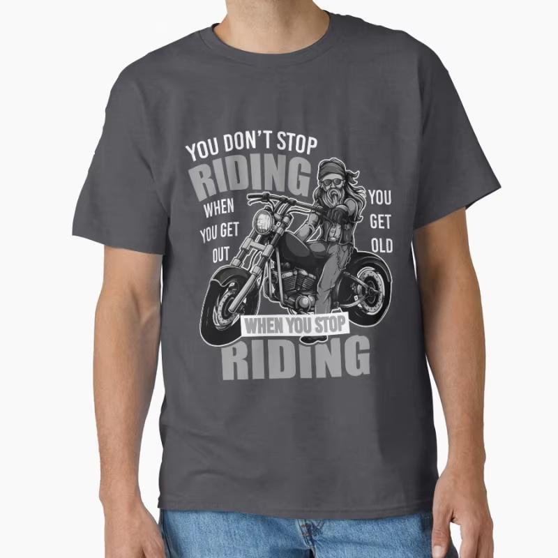 Riding When You Stop Riding Funny Road Racer Gift T Shirt for Motocycle Lover Large Size Tops S6XL Mens Clothing