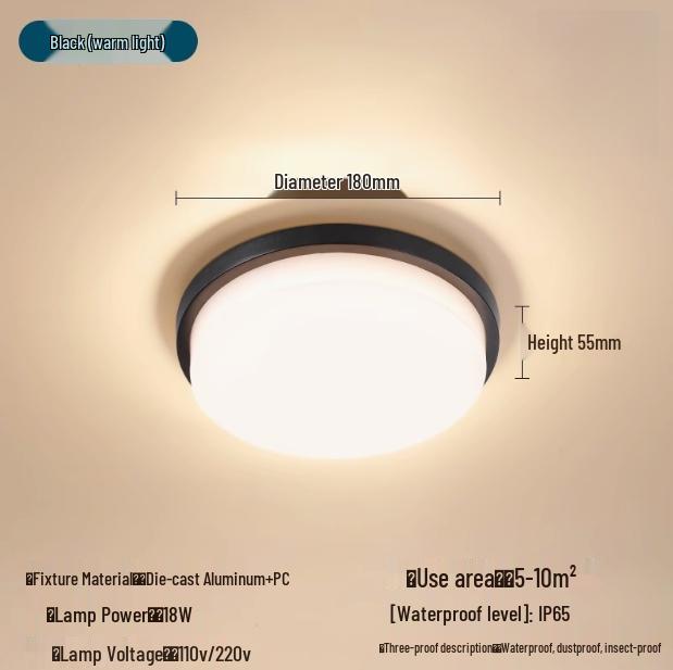 LED Waterproof Outdoor Light for Entrance, Balcony, Corridor, Terrace, and Gazebo