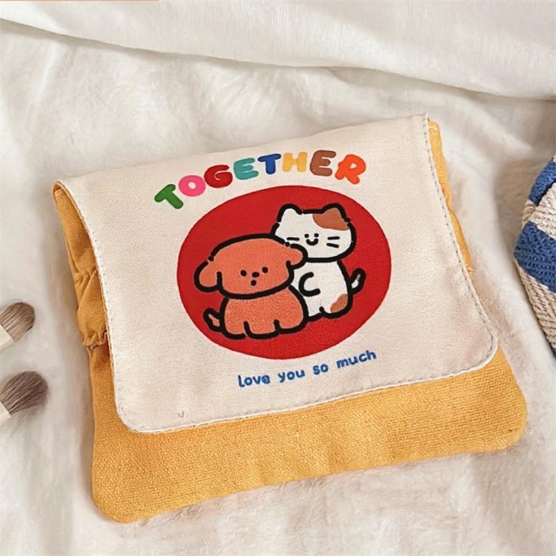 

Милый животный принт, большая вместимость, женские портативные сумки для гигиенических прокладок, сумки для хранения мелочей, девчачья косметичка с сердечками, кошелек для монет, подарки