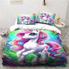 Cartoon Unicorn Pattern Bedding Bedroom Home Decoration Pillowcase Duvet Cover Bed Sheet Set Children's Room Bedding Set Luxury