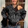 Spring and Summer Spider Web Zipper Hoodie for Women, Casual and Fashionable Women's Hoodie